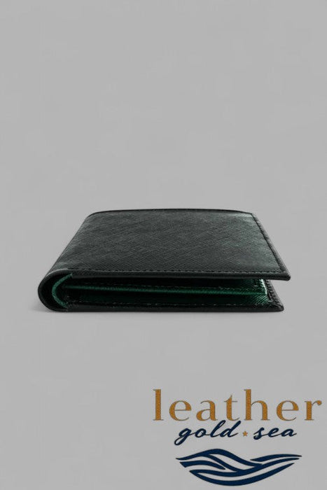 Italian Wallets for Men – Green & Black Leather