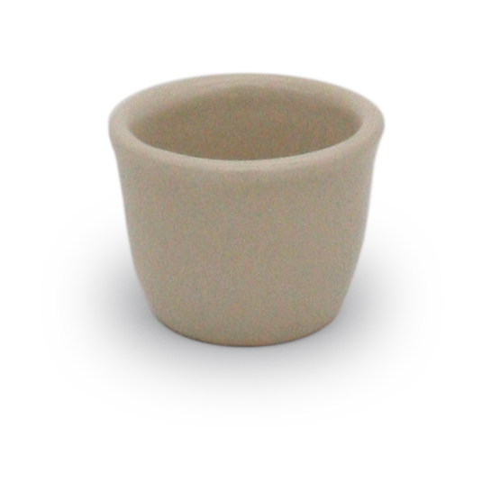 Bristol off-white small stoneware kitchen utility crock on a wood surface