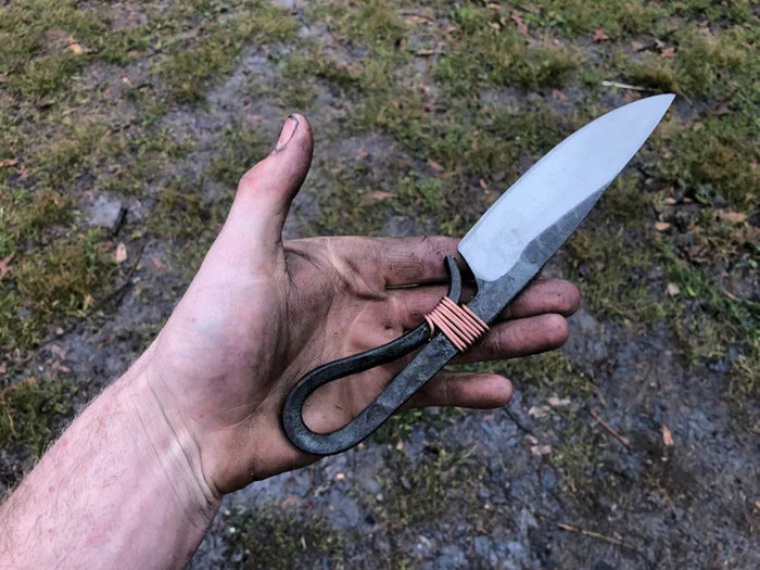 Hand forged viking heritage steel knife.