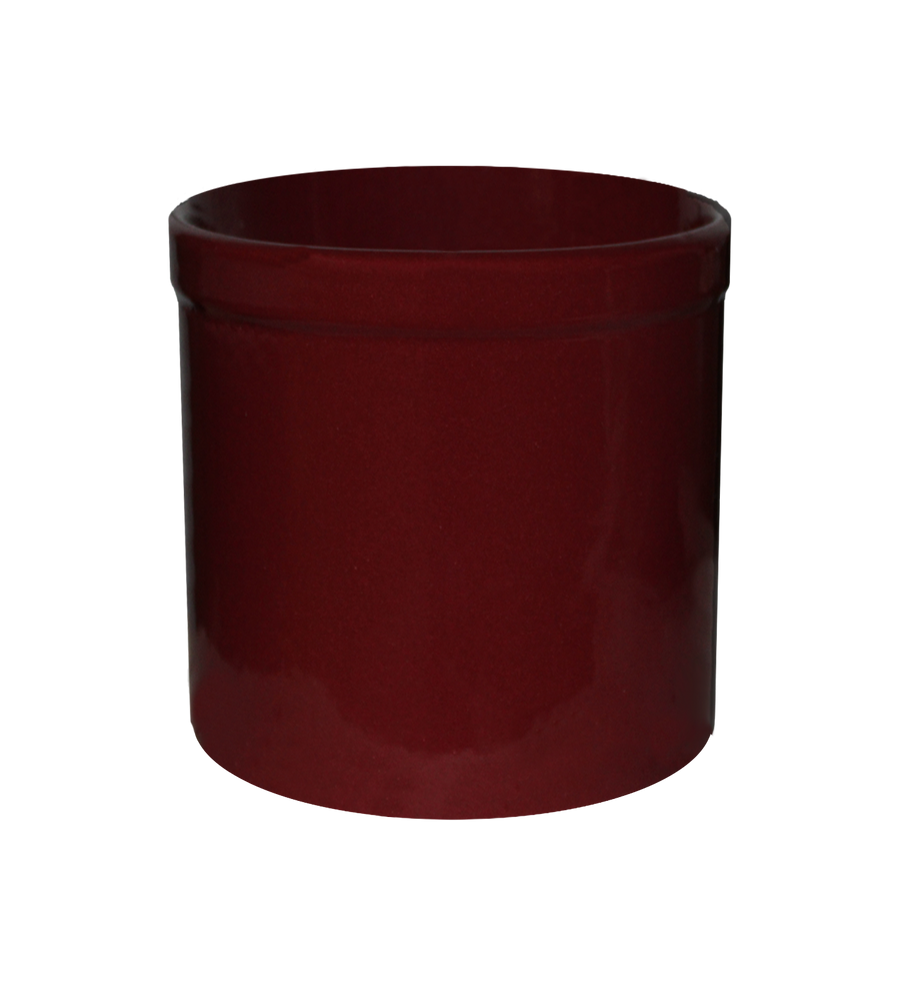 Burgundy stoneware utility crock - 1 gallon