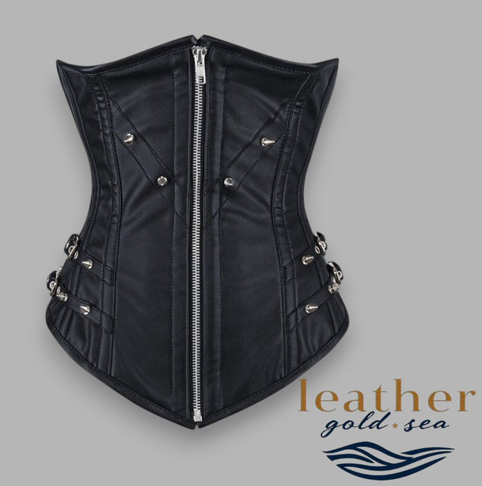 Leather Underbust Corset in Black – Handcrafted Fit & Style