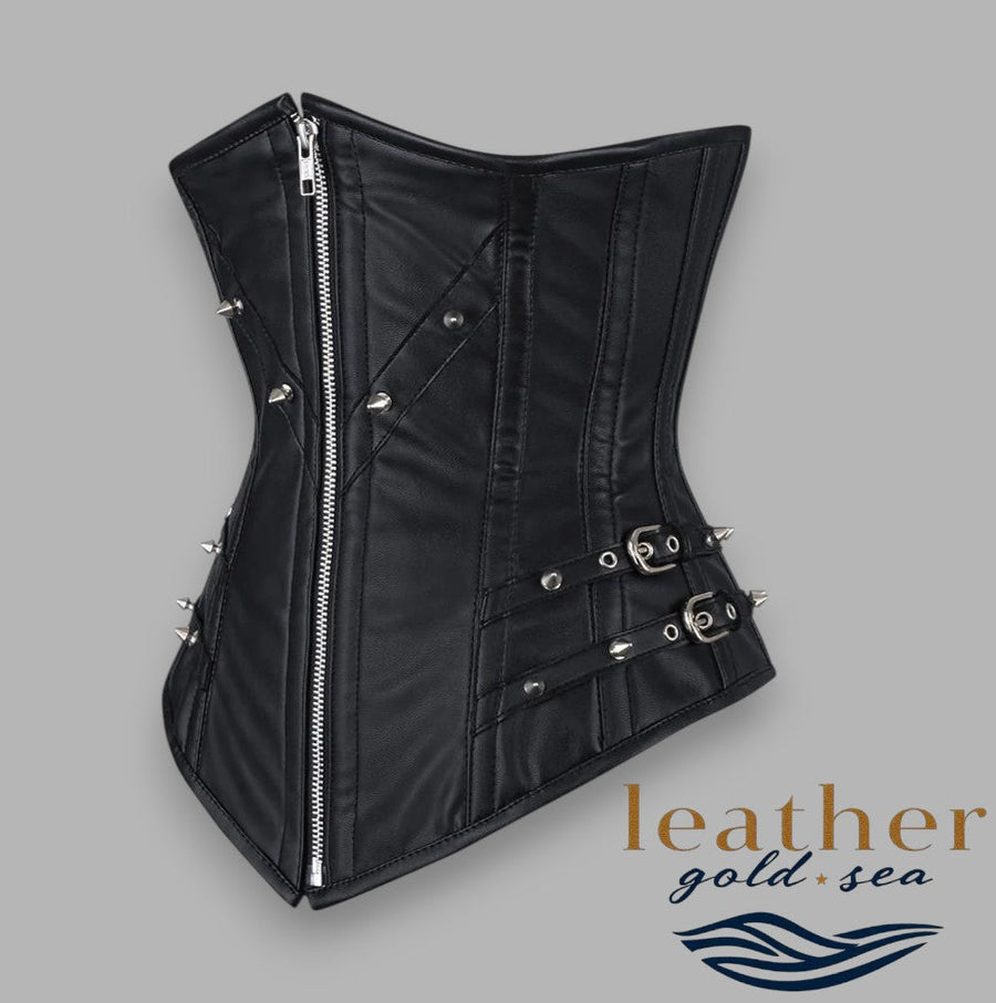 Leather Underbust Corset in Black – Handcrafted Fit & Style