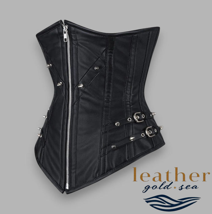 Leather Underbust Corset in Black – Handcrafted Fit & Style