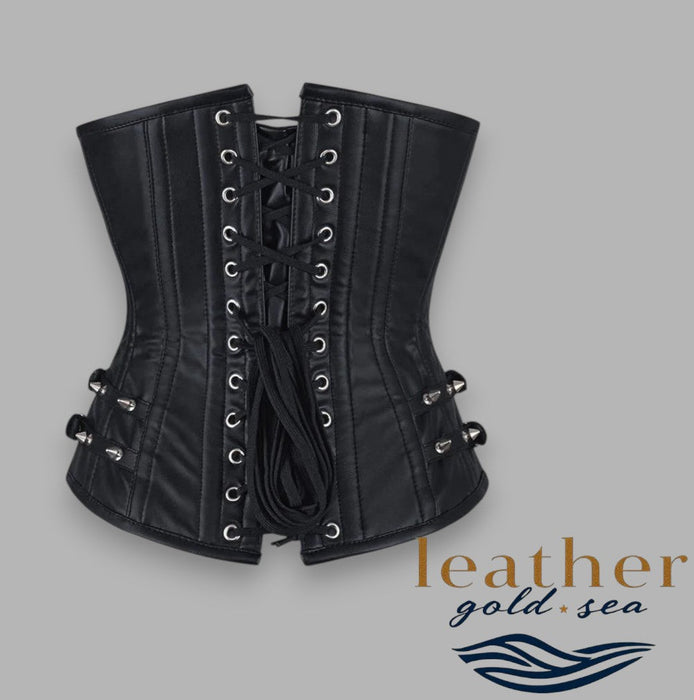 Leather Underbust Corset in Black – Handcrafted Fit & Style