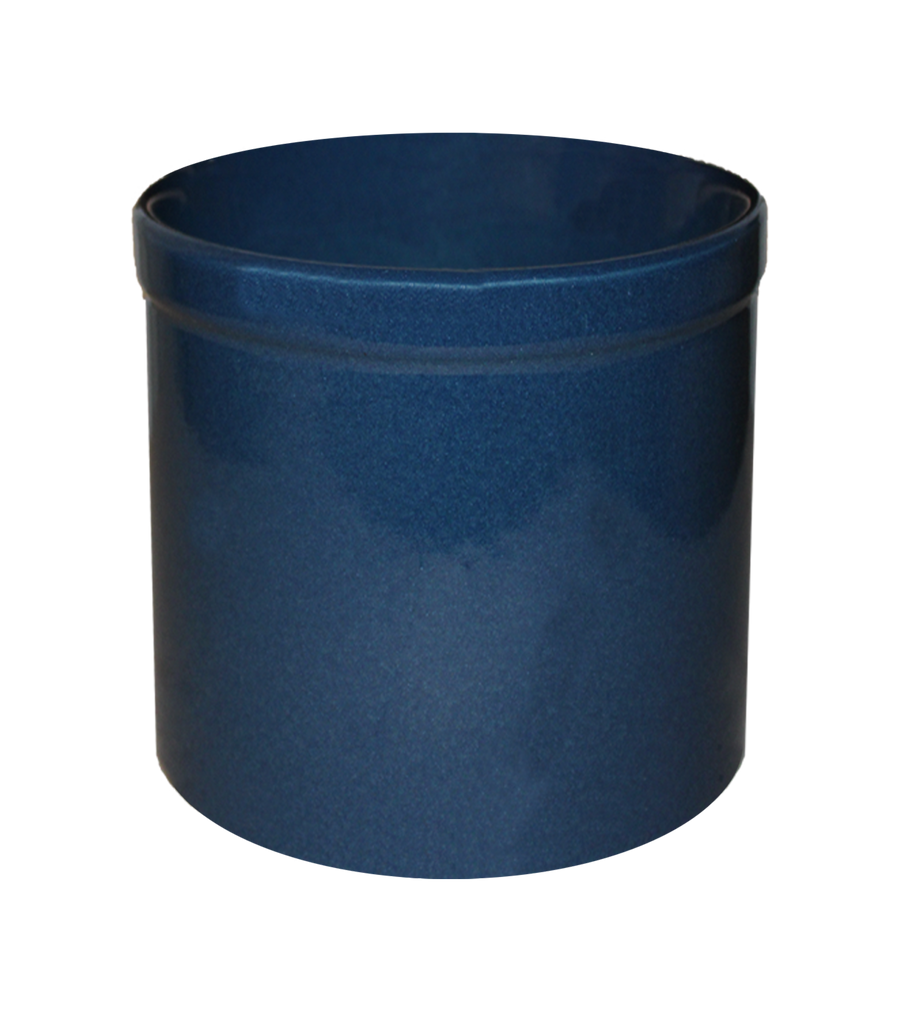 Midnight blue stoneware utility crock - 2 gallon