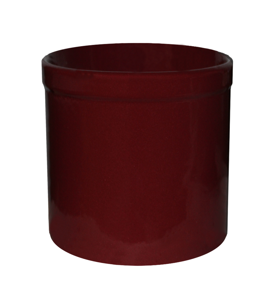 Burgundy stoneware utility crock - 2 gallon