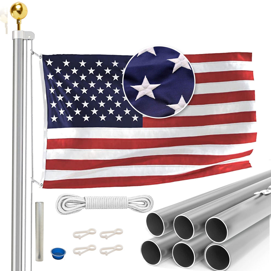 All American Series - 20’ Tapered Sectional Flagpole kit