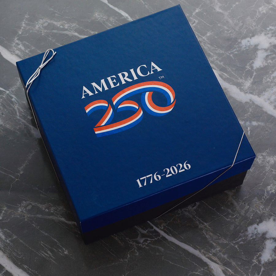 Gift packaging display for America250 2-Piece Pilsner Gift Set
