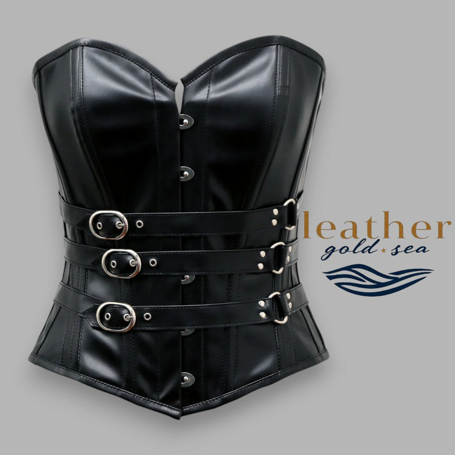 Black Leather Corset Dress – Bold Handmade Style