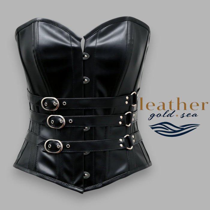 Black Leather Corset Dress – Bold Handmade Style