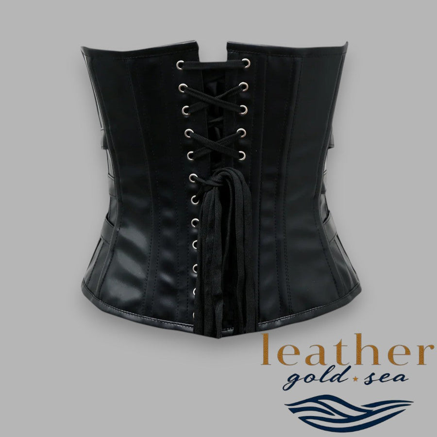 Black Leather Corset Dress – Bold Handmade Style