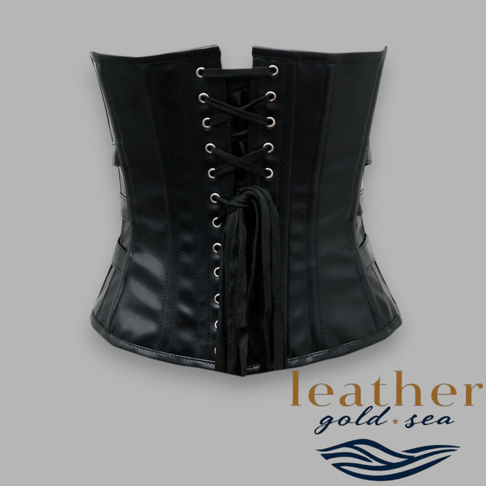 Black Leather Corset Dress – Bold Handmade Style