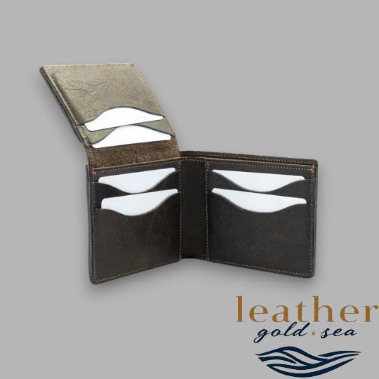 Handmade American Leather Wallets - Dark Brown