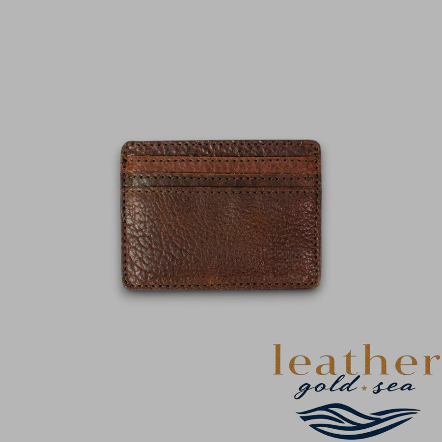 Custom Card Wallet – Genuine Leather Handmade Brown