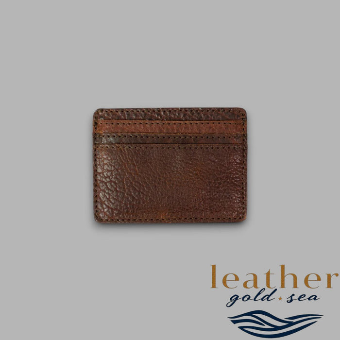 Custom Card Wallet – Genuine Leather Handmade Brown