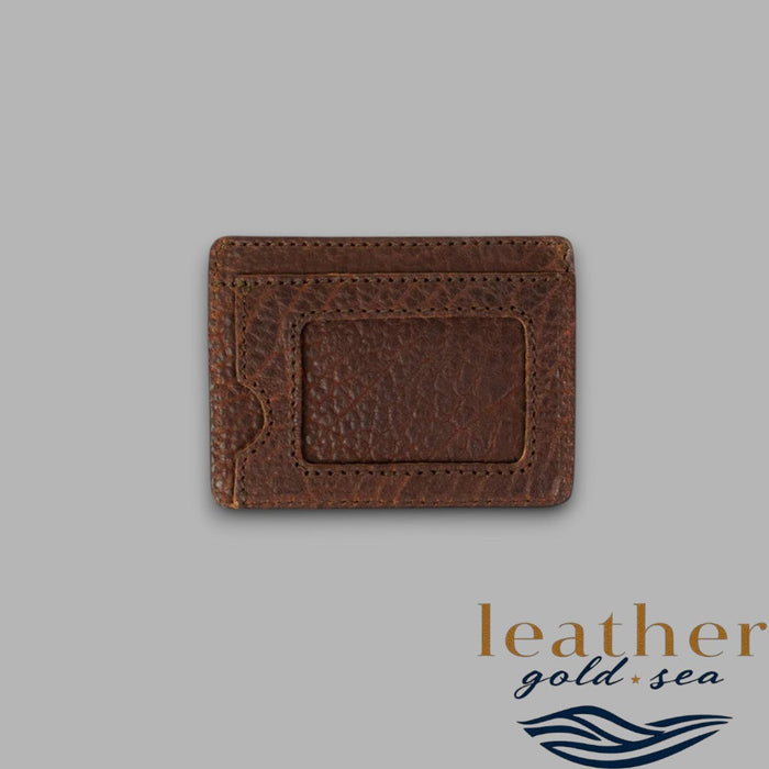 Custom Card Wallet – Genuine Leather Handmade Brown