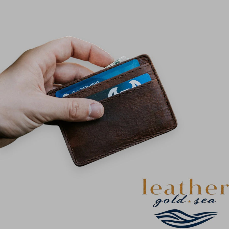 Custom Card Wallet – Genuine Leather Handmade Brown