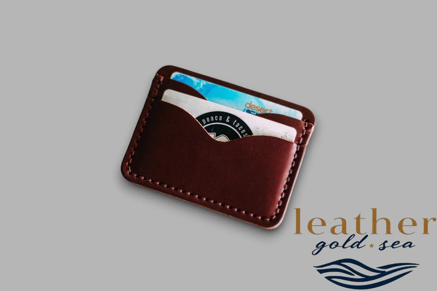 Leather Credit Card Wallet - Handmade Brown