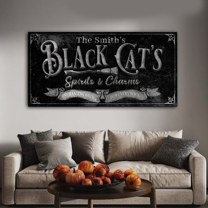 Black Cat S Spirits Charms Bar Halloween Sign Iii