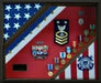 2 flag Display Case, Coast Guard Gifts, USCG, Shadow Box., , The Military Gift Store, Flag and Badge Display Case