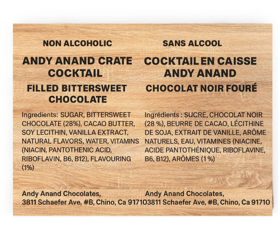 Andy Anand European Cocktail-Flavored Dark Chocolate Bottles, 18 pc, 11.5 oz – Mojito, Limoncello & Gin Tonic, Vegan Birthday Gift Box