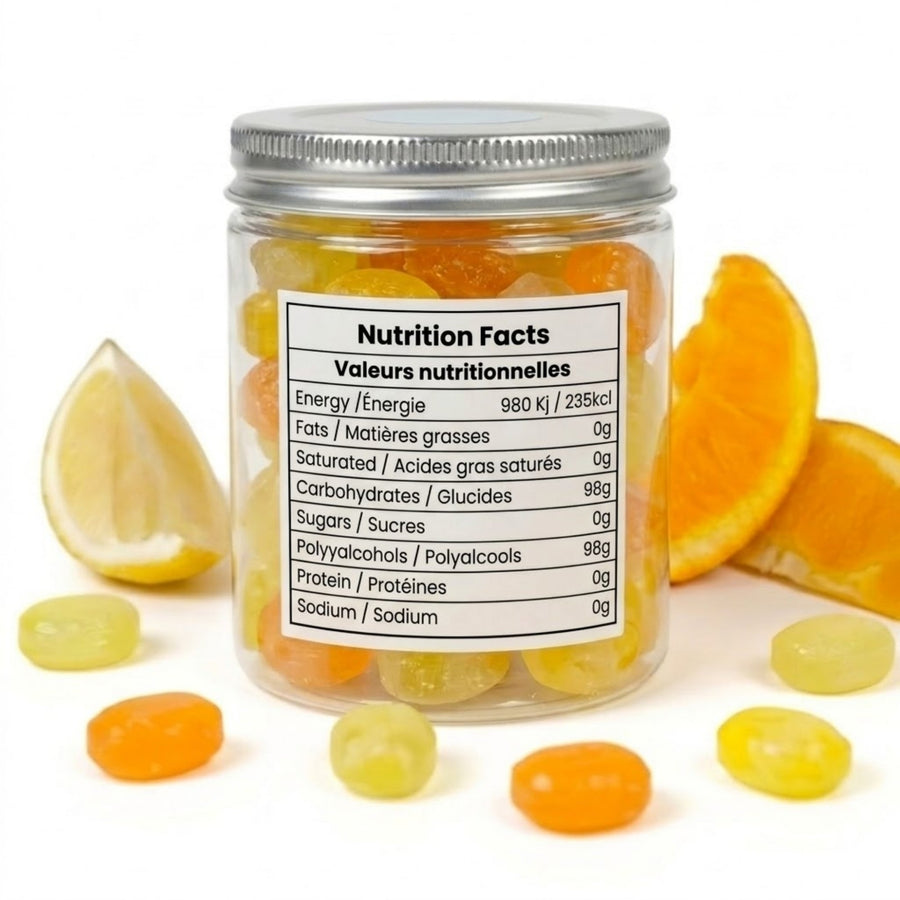 Andy Anand Sugar-Free Orange & Lemon Hard Candy, 7 oz – European Imported, Stevia Sweetened, Keto & Diabetic-Friendly Gourmet Snack Gift Box
