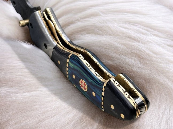 Custom Handmade Damascus Steel Pocket Knife - 3" Blade