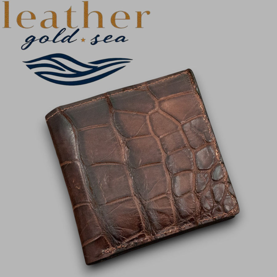 Brown Leather Wallet | Alligator Wallet | Genuine Leather Wallet
