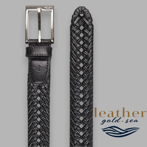 Braided Mens Belt – Black Leather | Custom Belts