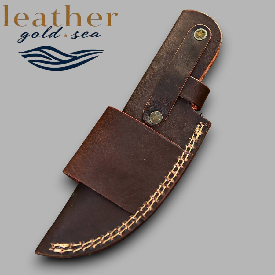Horizontal Knife Sheath | Rustic Edge - Custom Leather Knife Sheath