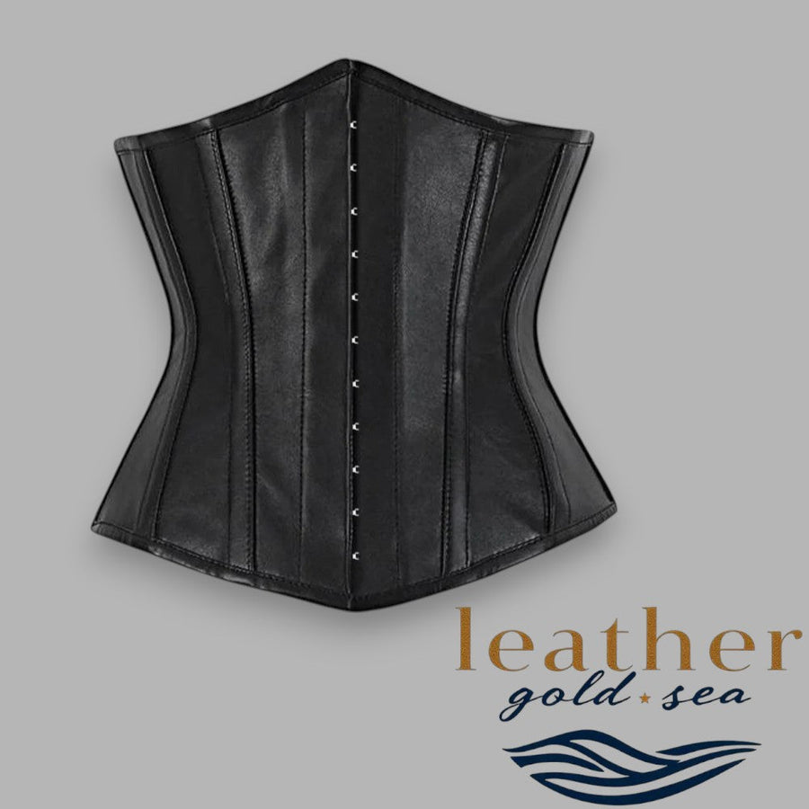 Leather Underbust Corset – Handcrafted & Steel Boned