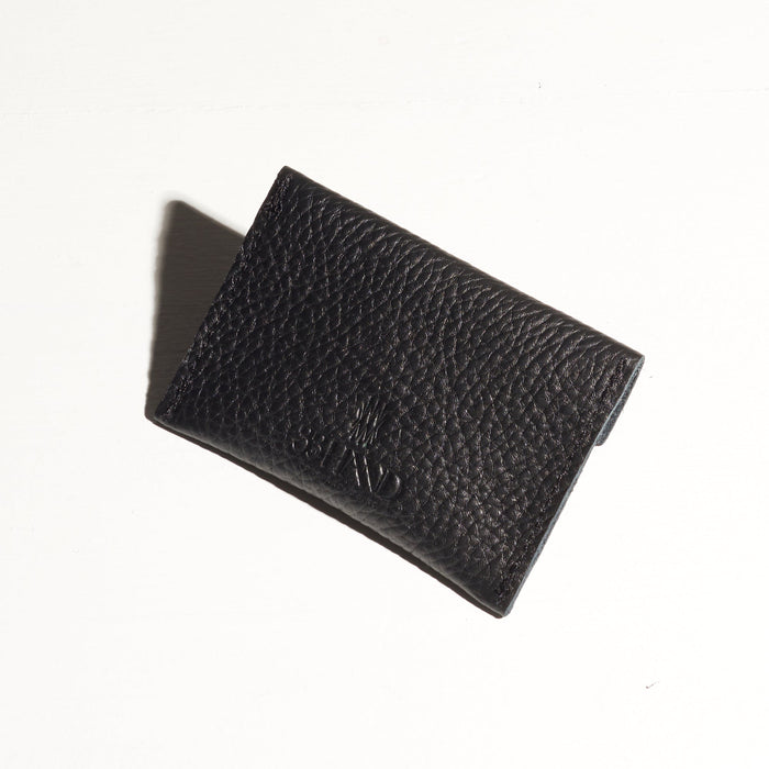 black leather wallet small card holder that stretches to fit cards classy made by hand in portland maine