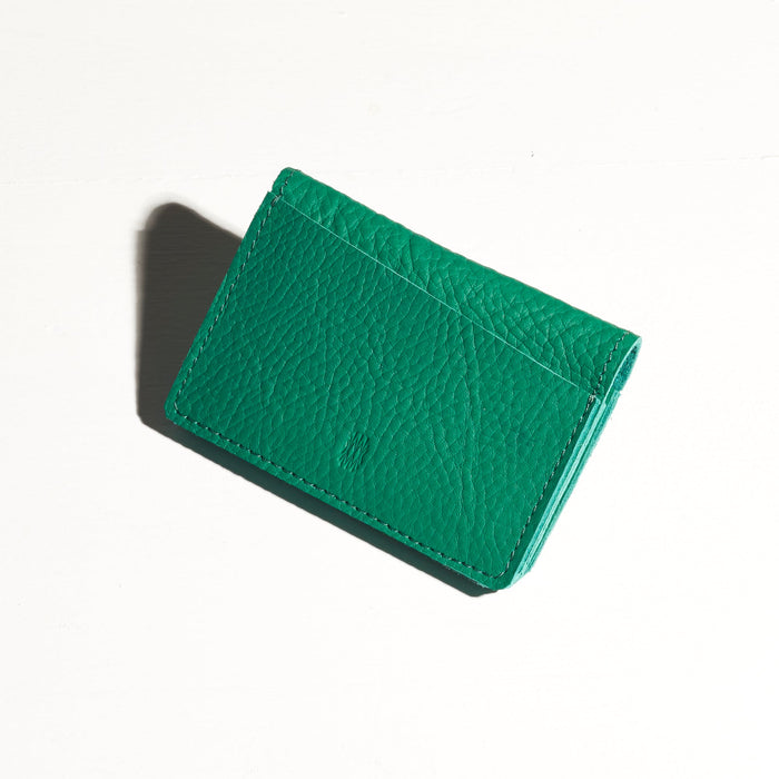 green turquoise wallet for cards made by hand in portland maine