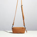 tan crossbody leather bag made by hand in portland maine with real leather