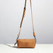 tan crossbody leather bag made by hand in portland maine with real leather