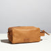 light tan leather dopp kit made. by hand in portland maine