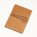 card holder wallet that can stretch to hold more in tan leather made in portland maine by hand