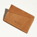 card holder wallet that can stretch to hold more in tan leather made in portland maine by hand
