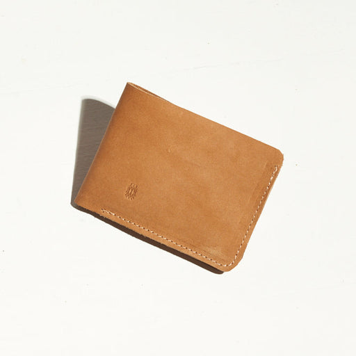 card holder wallet that can stretch to hold more in tan leather made in portland maine by hand