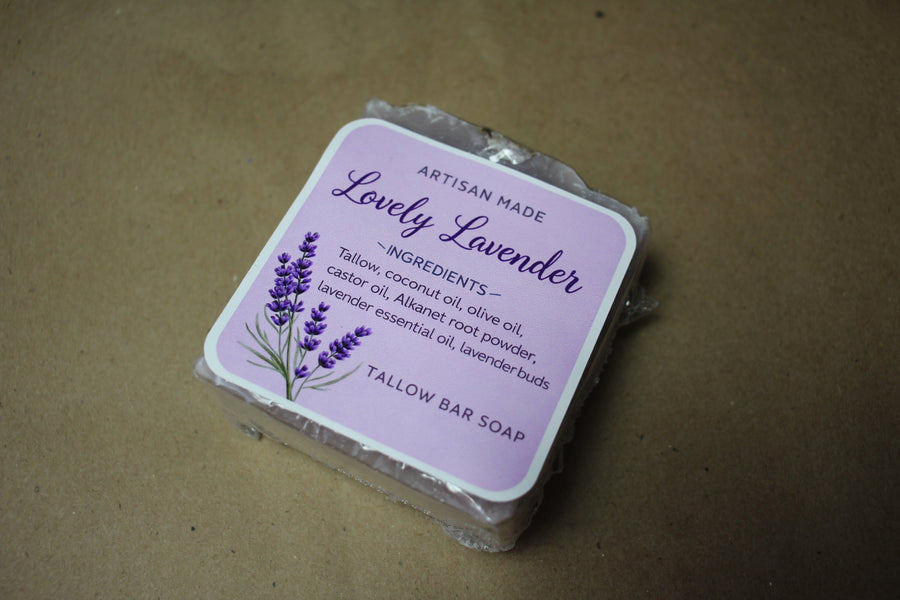 Artisan Made Lovely Lavender Tallow Bar Soap