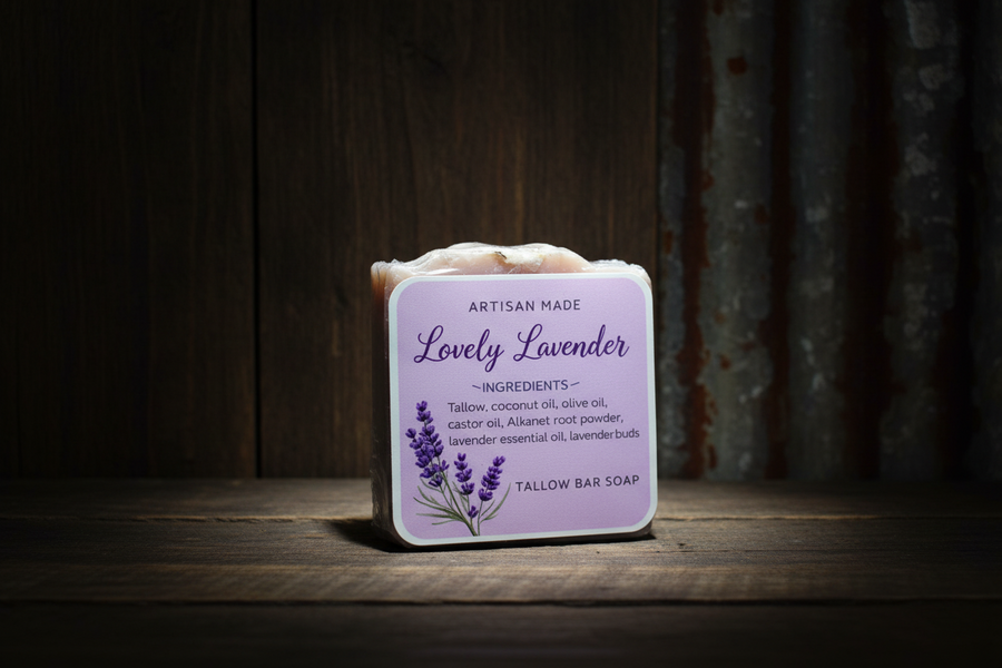 Artisan Made Lovely Lavender Tallow Bar Soap