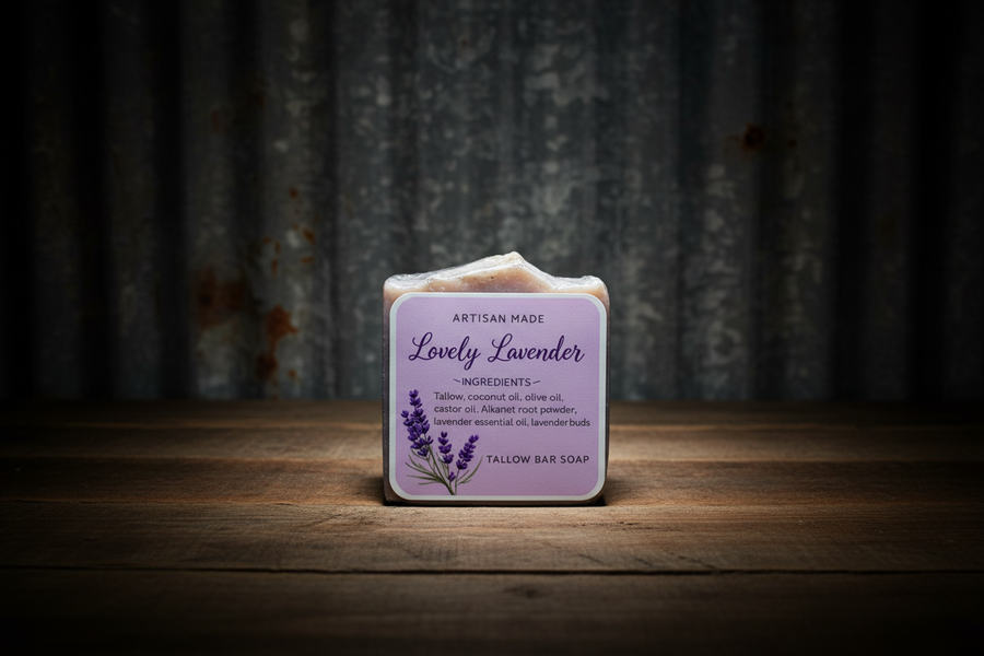 Artisan Made Lovely Lavender Tallow Bar Soap