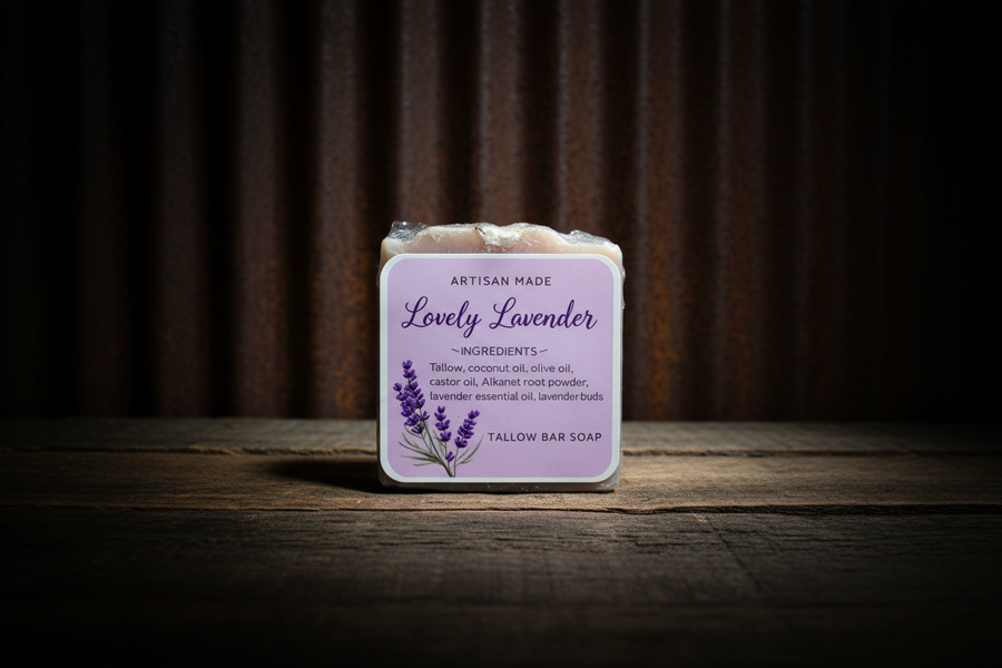 Artisan Made Lovely Lavender Tallow Bar Soap