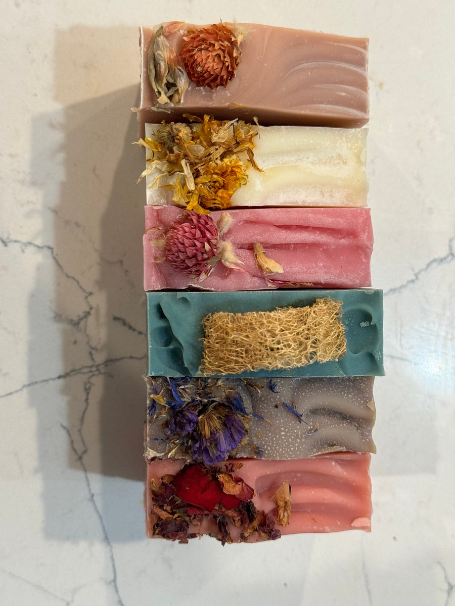 Botanical Collection Gift Set of Goats Milk Luxury Handmade Soap with Botanicals