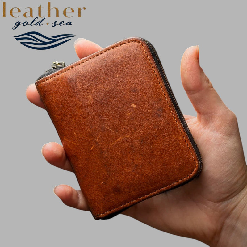Wallet for Men with Zip – Brown genuine leather