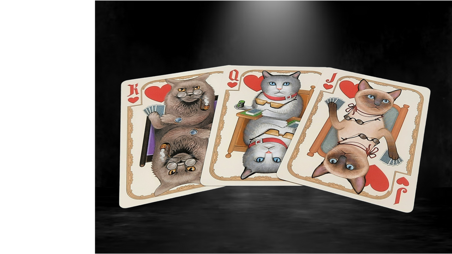 Bicycle Poker Cats V2 Playing Cards - Hand-Drawn Feline Artwork Deck