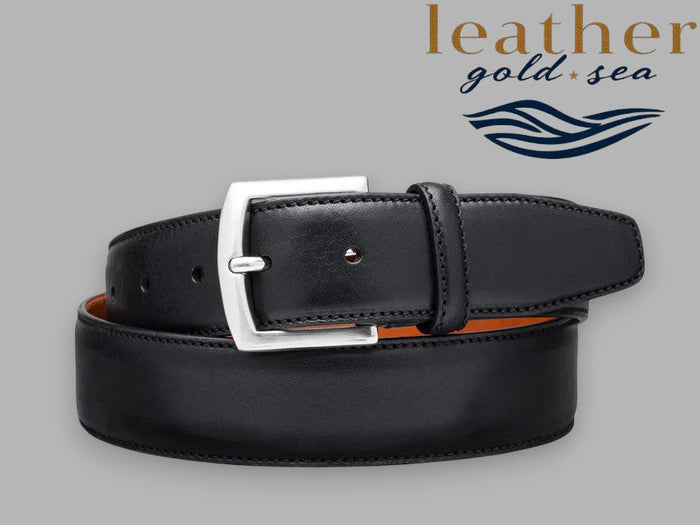 Handmade Black and Silver Belt with Genuine Leather