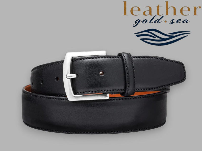 Handmade Black and Silver Belt with Genuine Leather