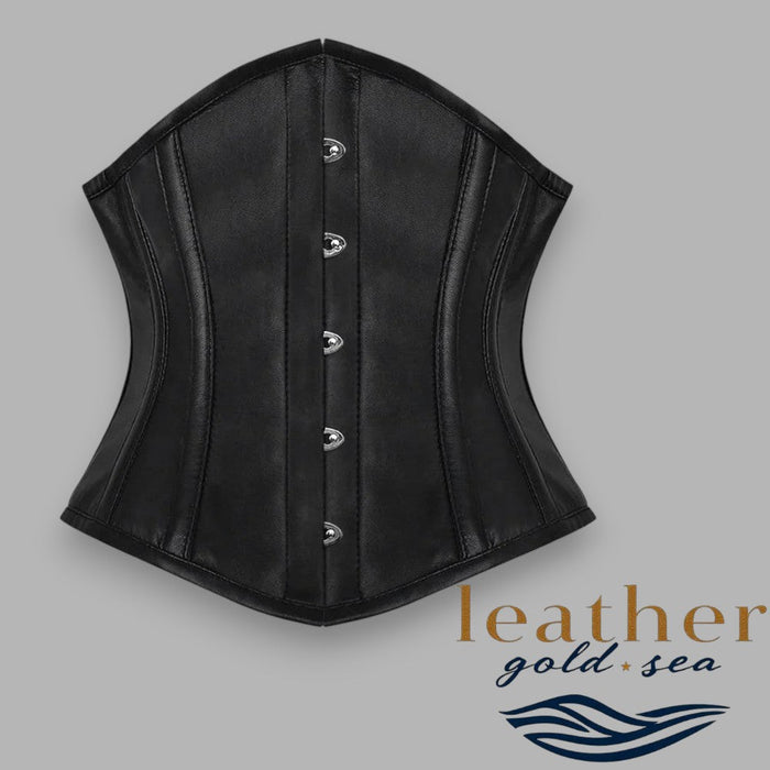 Leather Corsets – Black with Silver Studs, Handmade