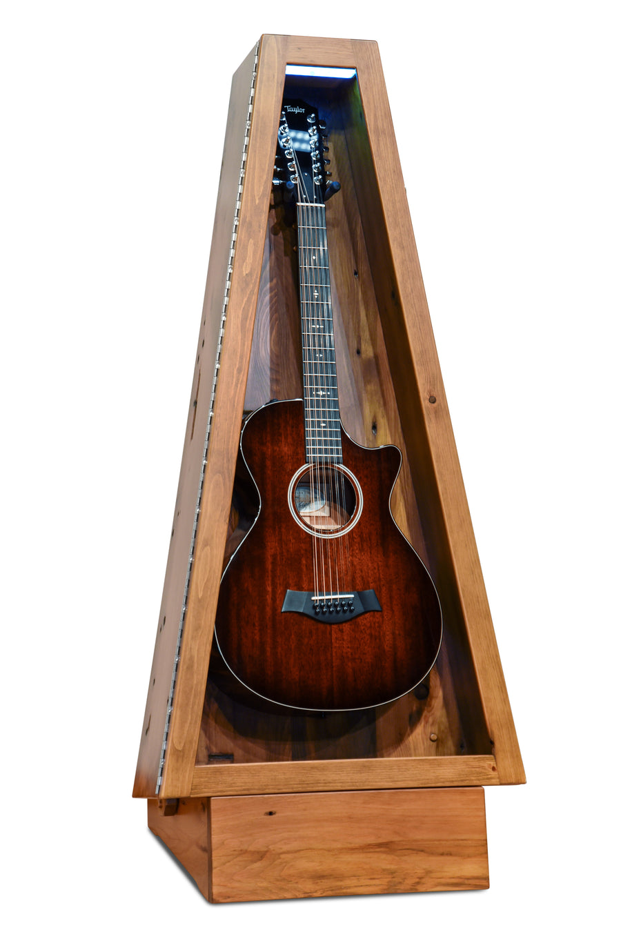 ClimaStand Triangle Humidor with Base - 300 Year Old Reclaimed Wood with Sealy Stain